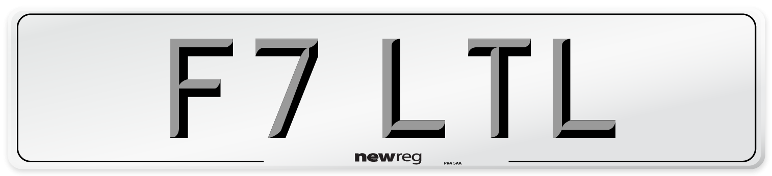 F7 LTL Number Plate from New Reg